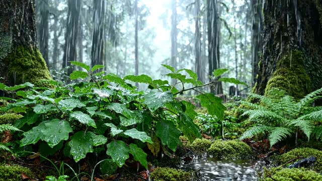 Rain on a colony of enchanter's nightshade
